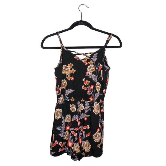 Angie Romper Shorts Geometric Floral Multicolor Print Boho Festival S - Picture 1 of 4